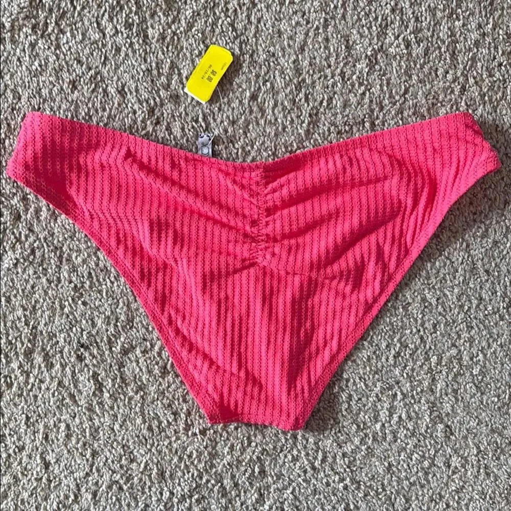 NWT Becca Pink Textured Bikini Bottom Sz Large - Picture 6 of 7